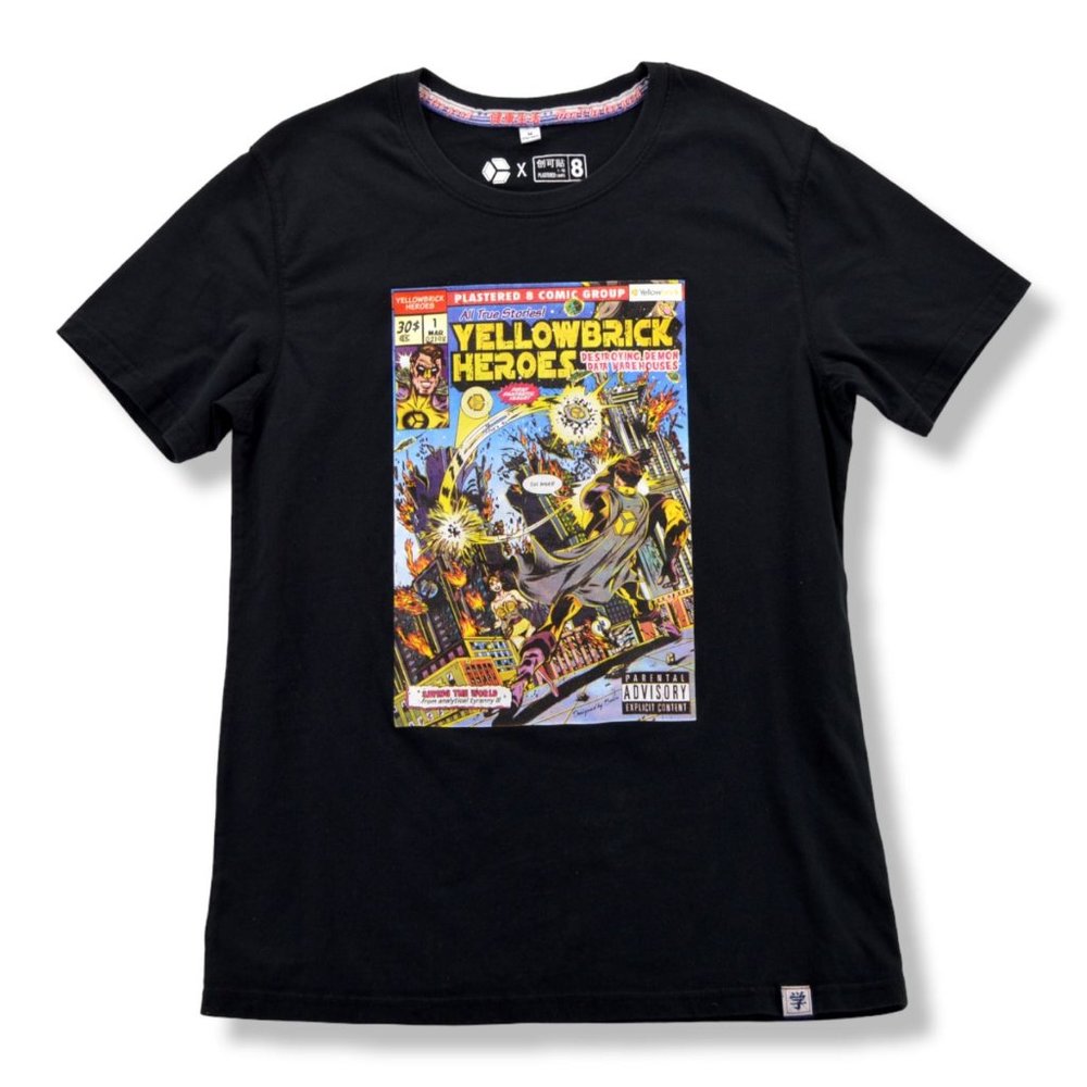 Plastered Tshirt Comic Cover Commision Yellow Brick Size M Men's Black